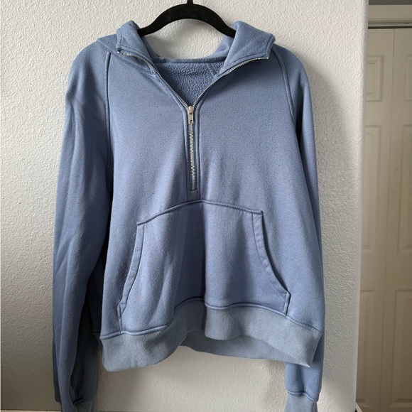 Sweaters - Women's Light Blue Half-Zip Sweater
